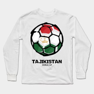 Tajikistan Football Country Flag Long Sleeve T-Shirt